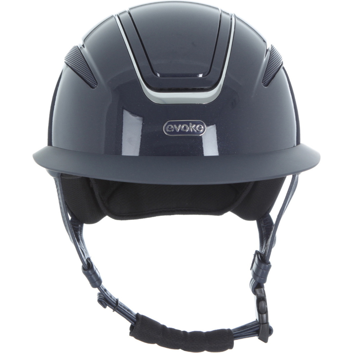2026 Evoke Unisex Callisto Wide Peak Riding Hat & Liner 200362003 - Navy / Metallic / Chrome